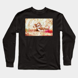 "Barn Swallow Baby Trio" #2 - Fluid Art Long Sleeve T-Shirt